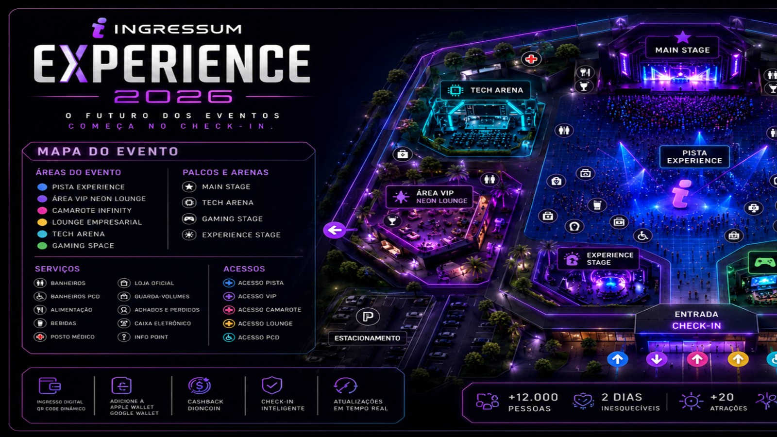 Mapa do evento [EXEMPLO] Ingressum Experience 2026